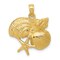 14K Gold Conch Clam Shell Starfish Charm Beach Pendant Jewerly 23mm x 19mm